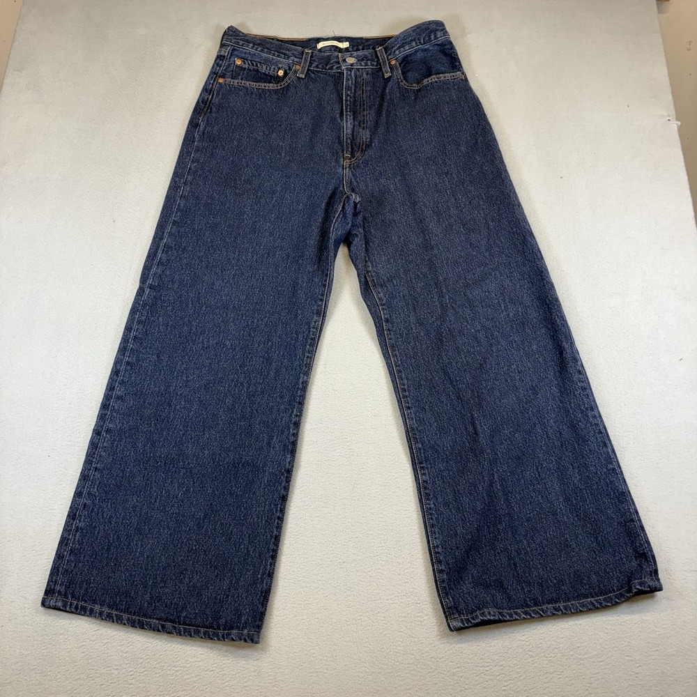 Levi's Premium Ribcage Wide Leg Jeans Womens 33 Blue 100% Cotton